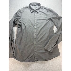 Lululemon Shirt Men Medium Gray Black Dress‎ Athleisure Preppy *flaw